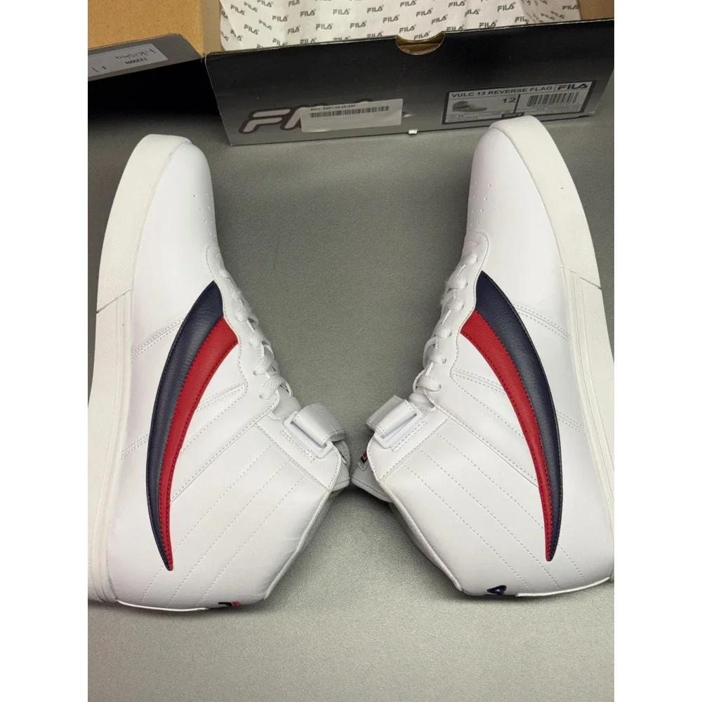 Fila Vulc 13 Reverse Flag Mens White Navy Red High Top Sneakers 1CM00802-125 12